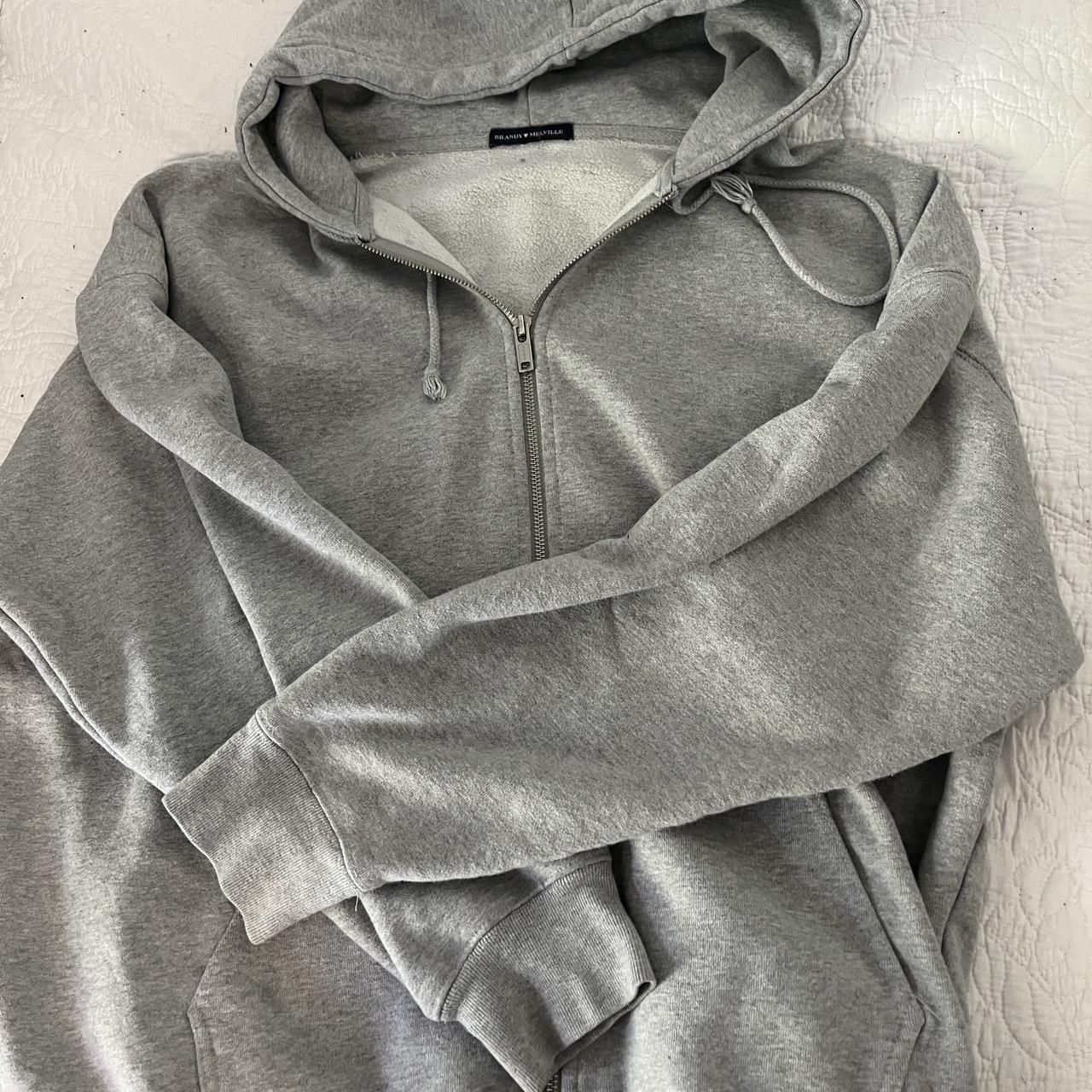 Brandy Melville Women's Grey Hoodie | Depop