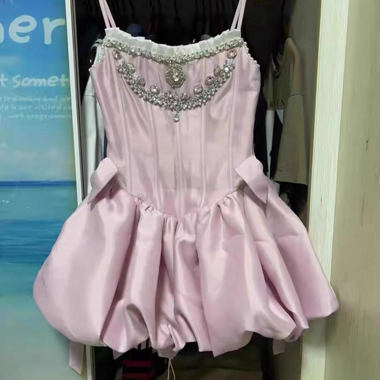 prettiest barbie pink princess dress with... - Depop