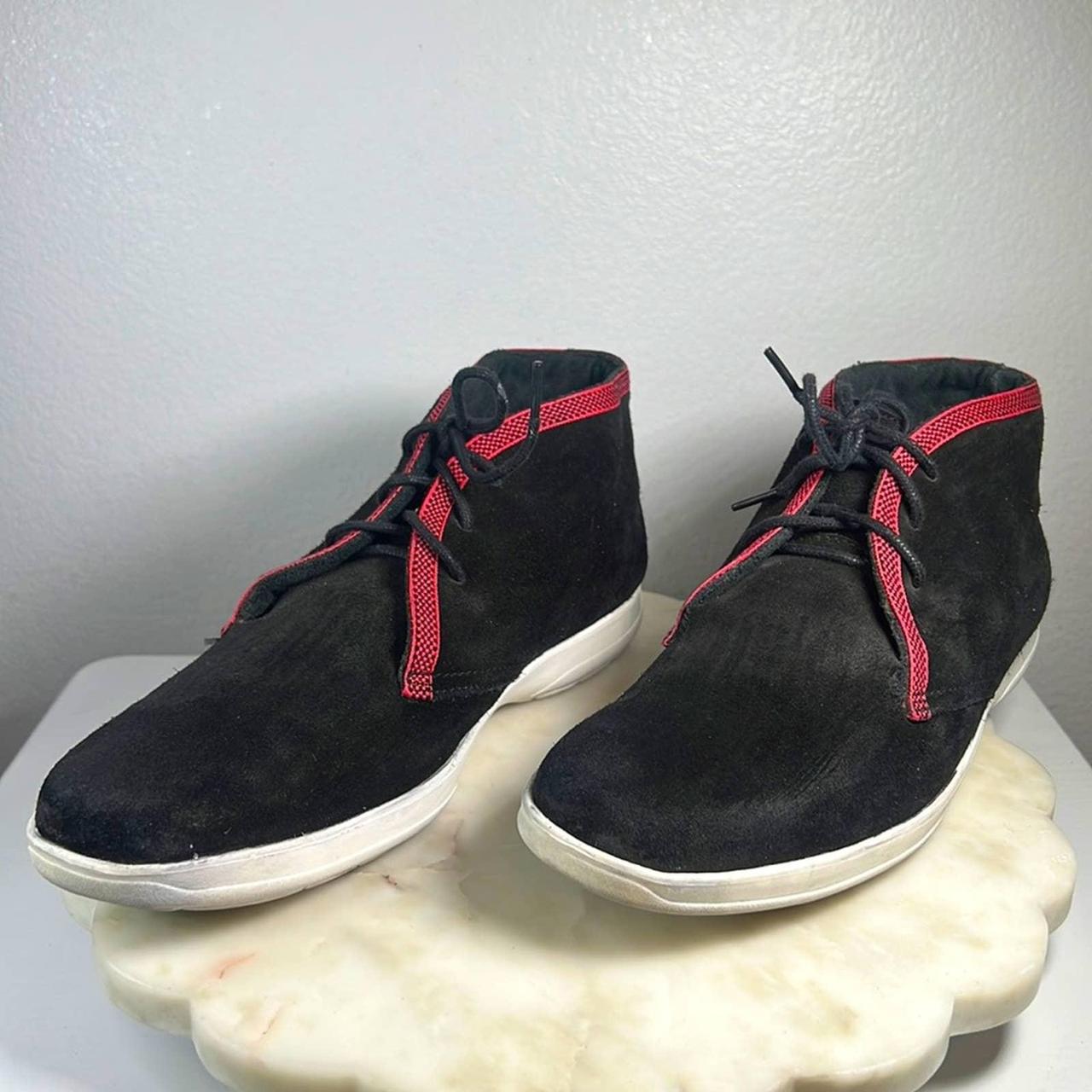 Clarks red outlet trainers