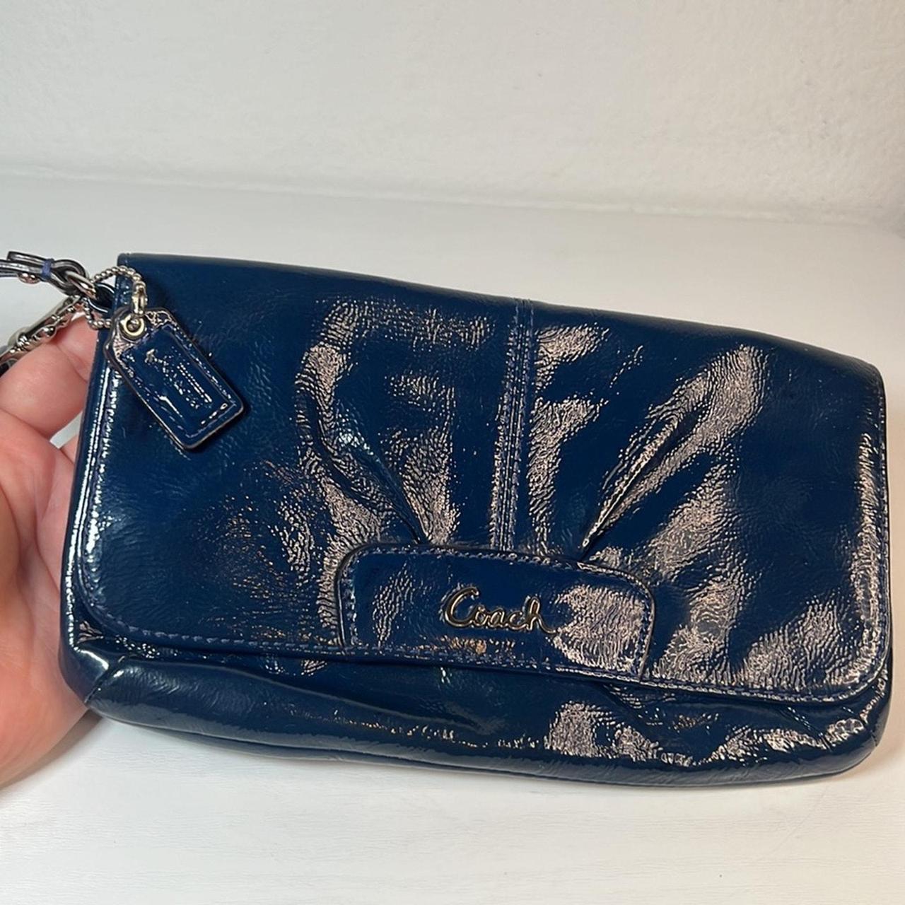 COACH Ashley Wristlet Clutch Bag Cobalt Blue Patent. Depop