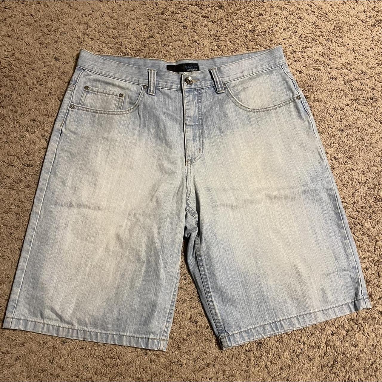 vintage anchor blue baggy jorts #anchorblue #baggy... - Depop