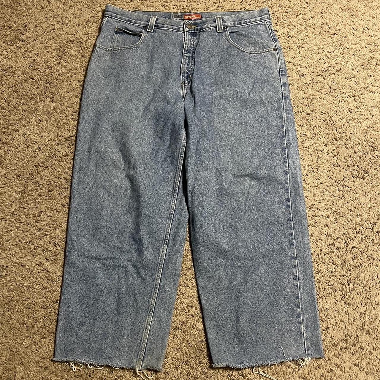 beyond baggy anchor blue jeans measurements in... - Depop