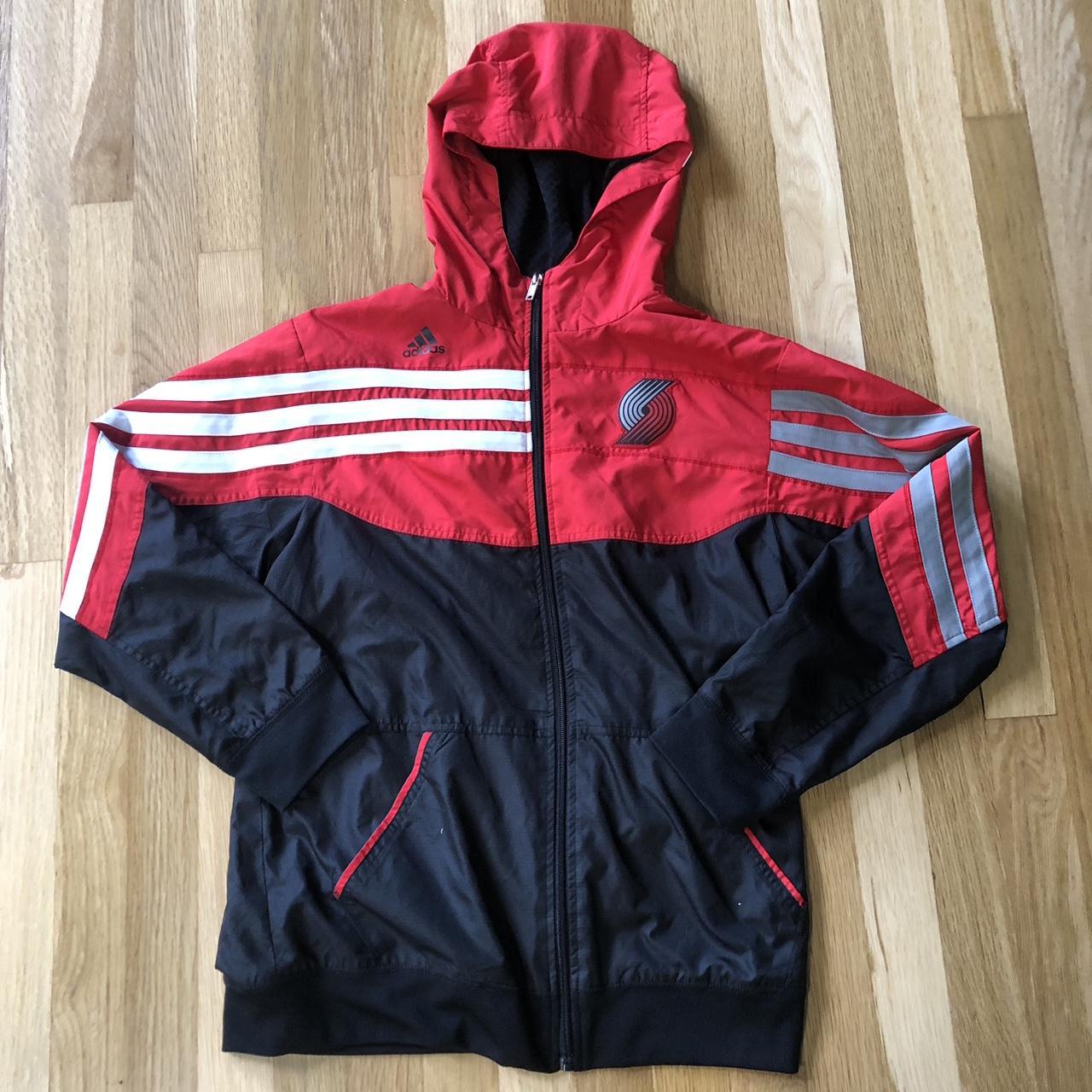 Adidas Black and Red Jacket | Depop
