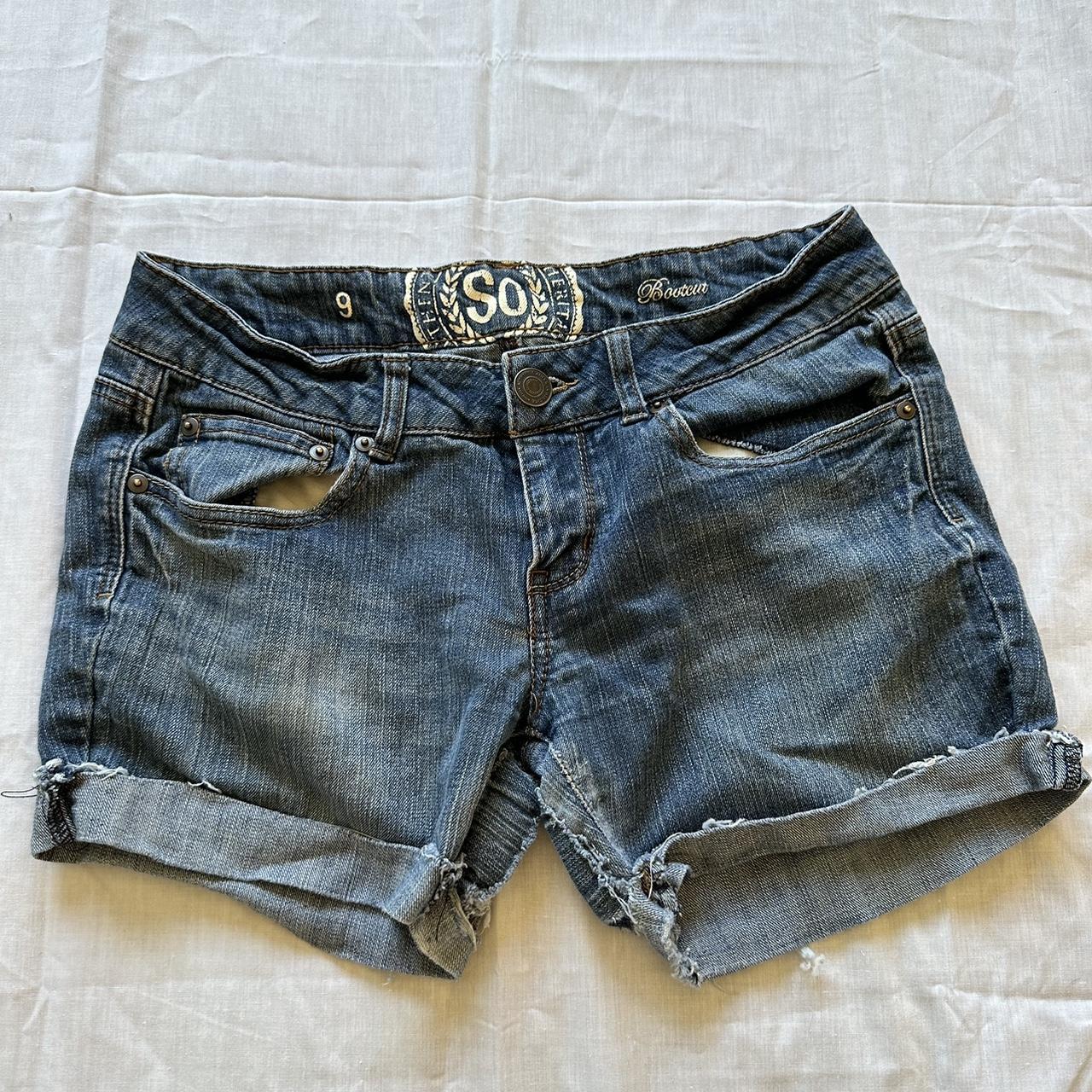 SO Denim Shorts !!There’s red stitches near the... - Depop