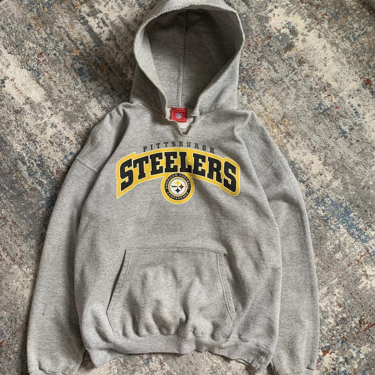 Vintage Steelers NFL Sweatshirt in Grey A great USA - Depop