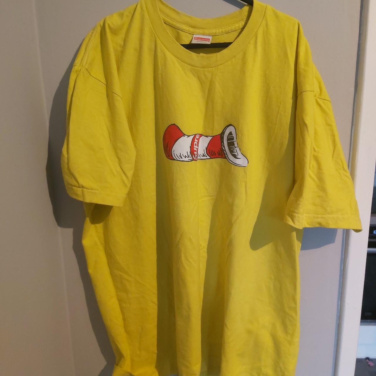 Supreme cat in outlet the hat tee yellow