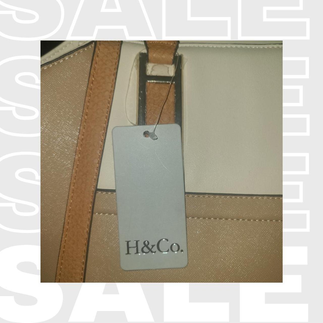 H&Co.Beige Color Block Tote Faux Leather, Color