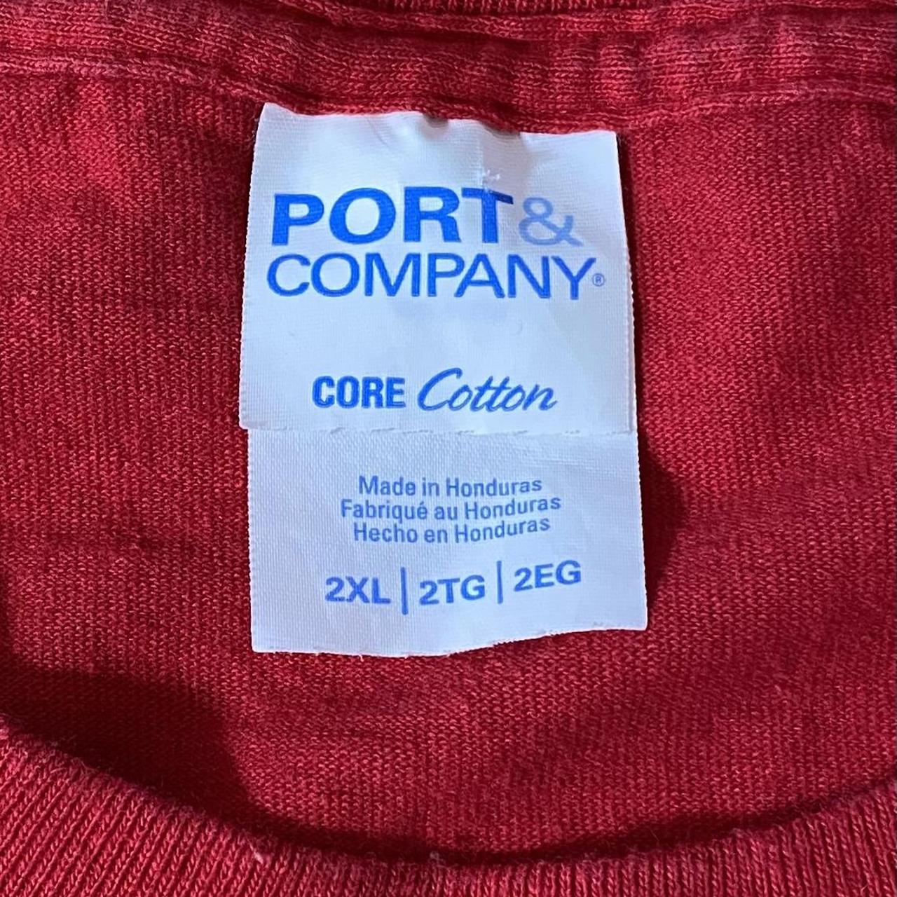 Port & Company Men's Red and Yellow T-shirt | Depop