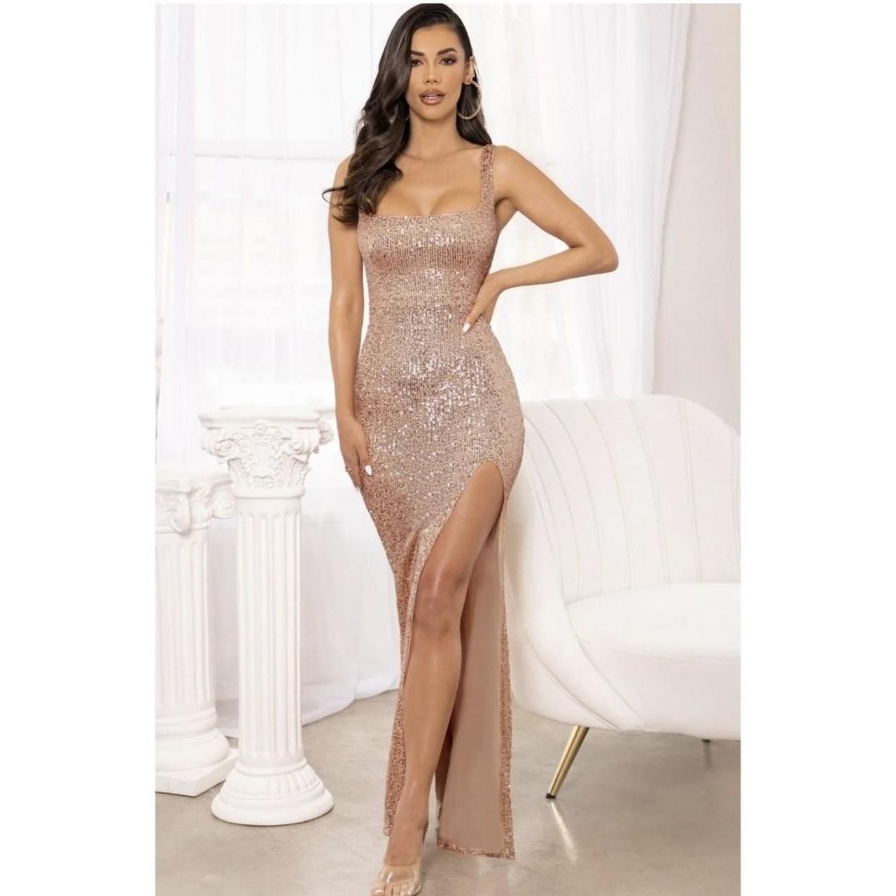 Club L London High Life Rose Gold Sequin Square