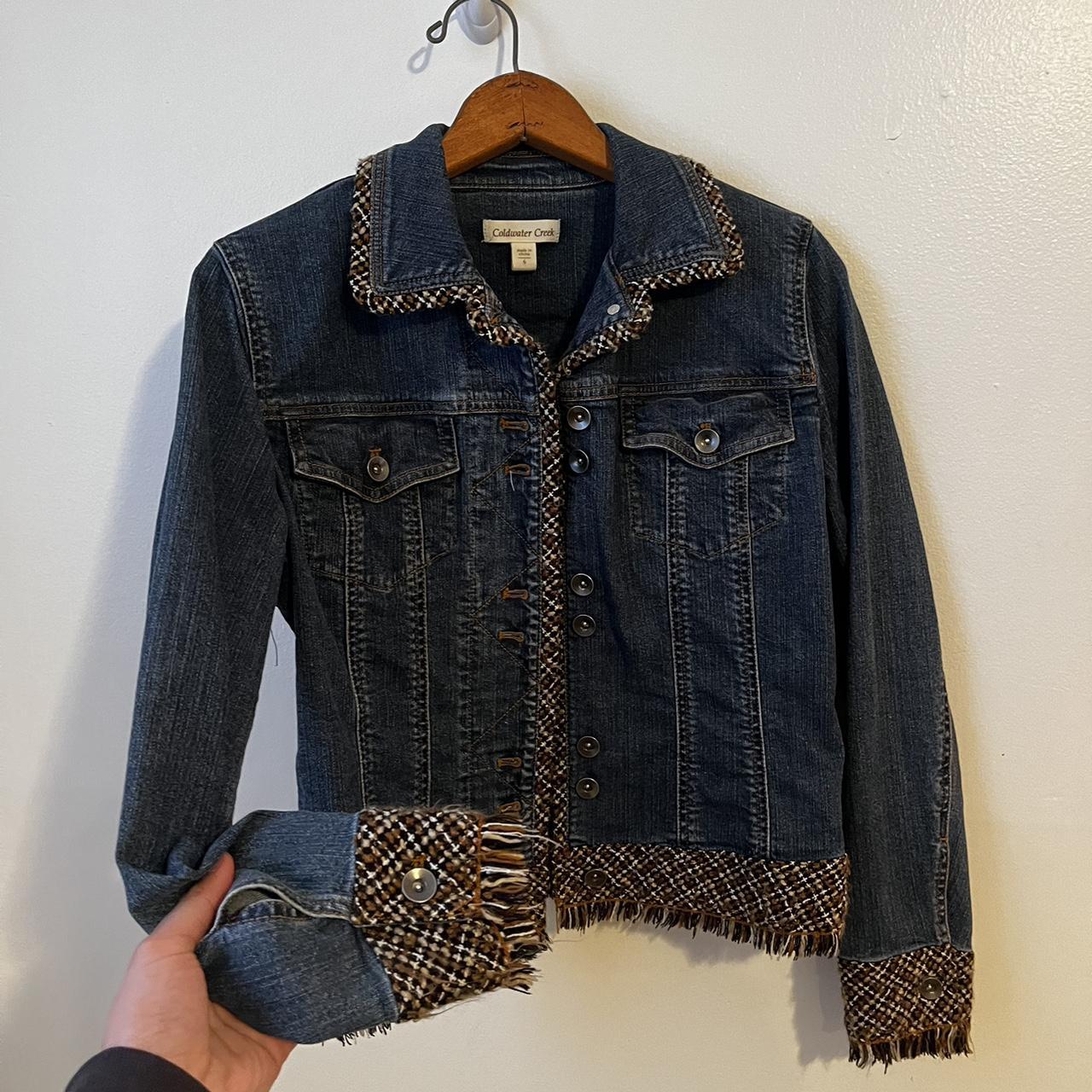 Coldwater Creek Women S Navy And Brown Jacket Depop