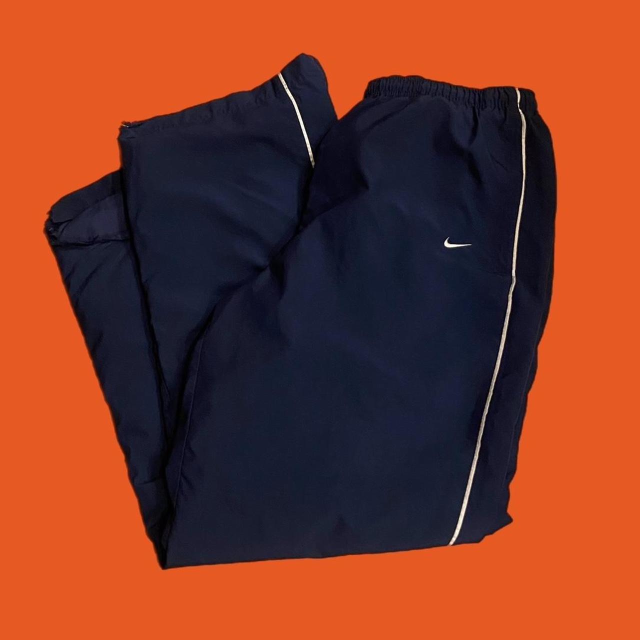 y2k 00s nike track pants navy white lines size... Depop