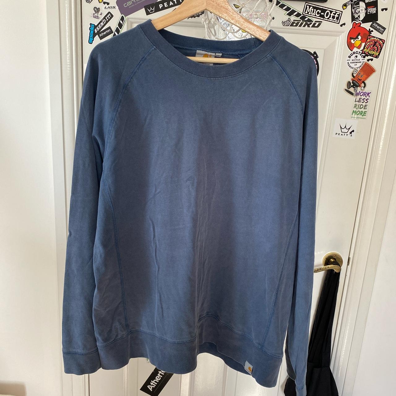 Blue Carharrt thick long sleeve t shirt - Size XL No... - Depop