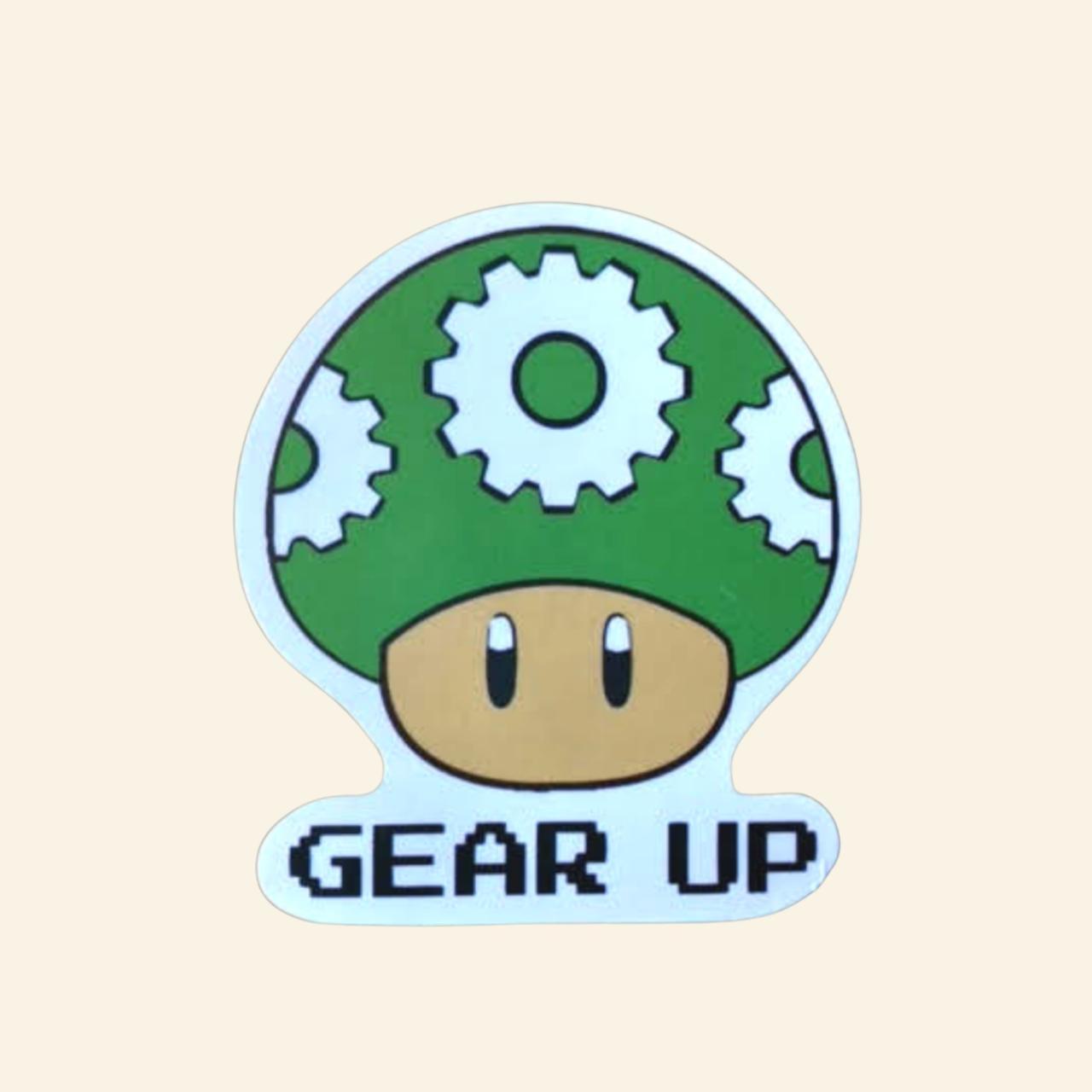 Super Mario Bros Vinyl Sticker Gear Up Toad Depop