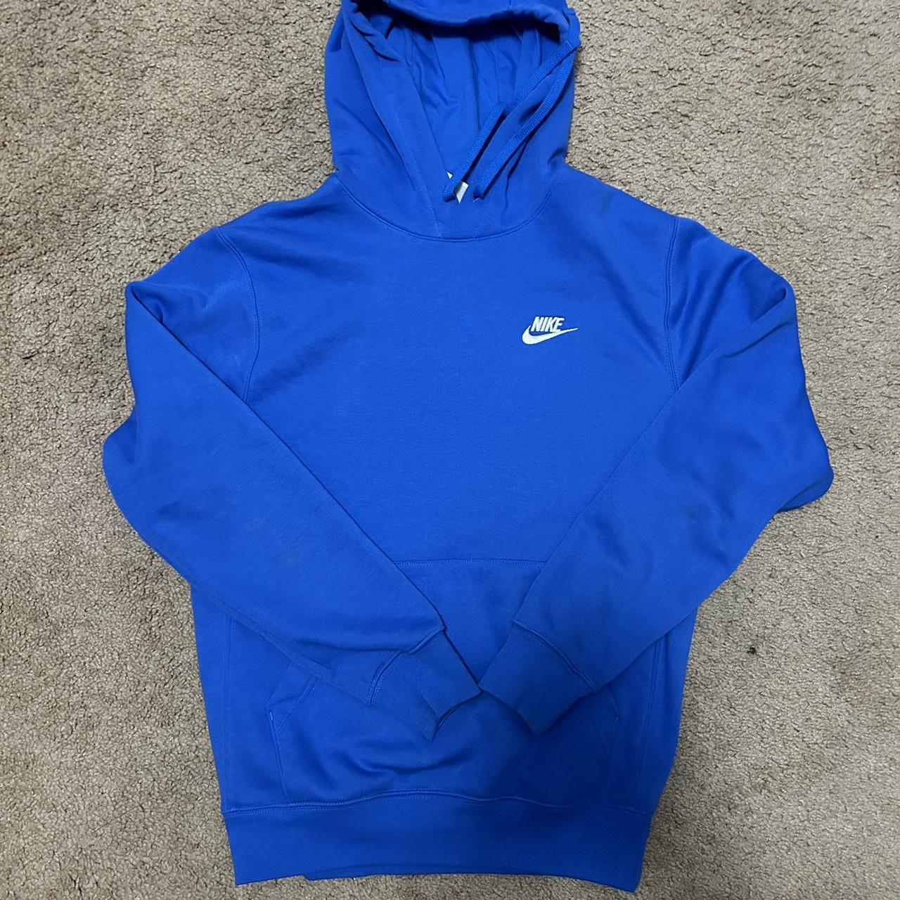 Blue Nike Hoodie Size size: XS measurements:... - Depop