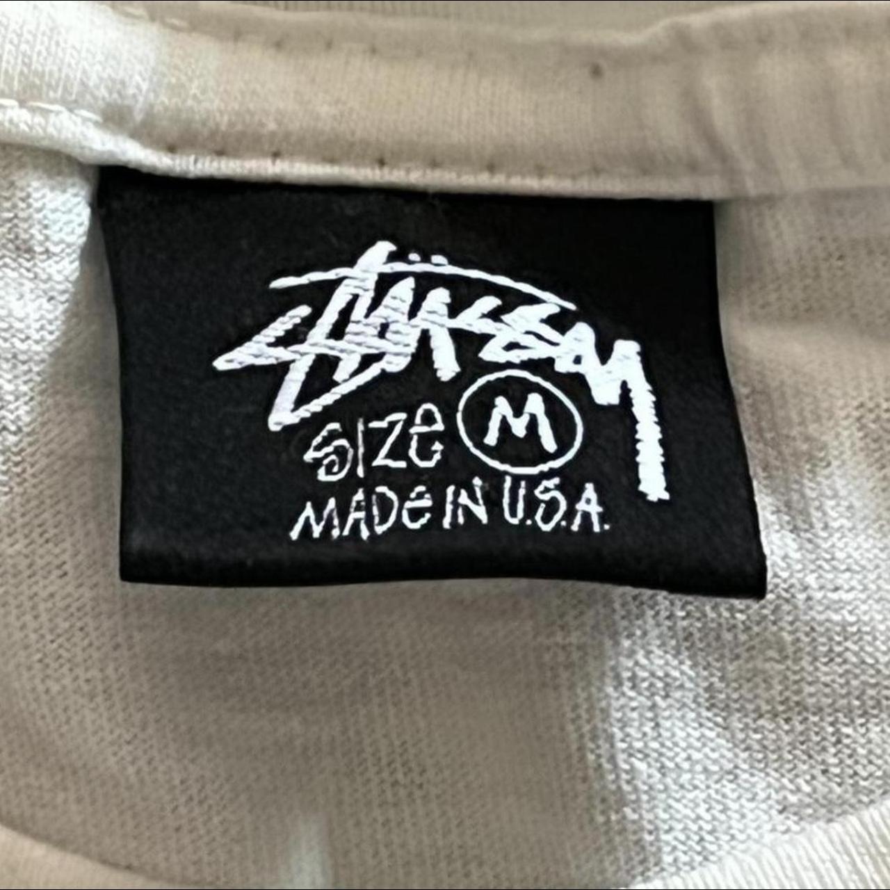 Stüssy Men's White and Black T-shirt | Depop