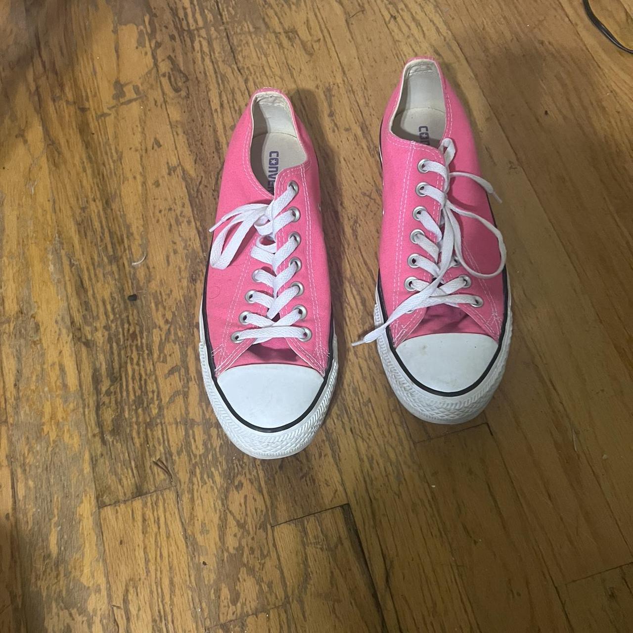 Barely worn womens 11 neon pink converse - Depop