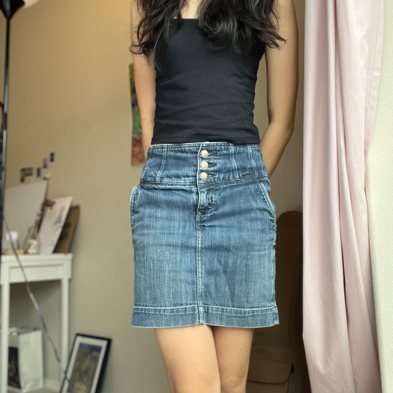 Denim high rise pencil skirt I would Depop - Main Image