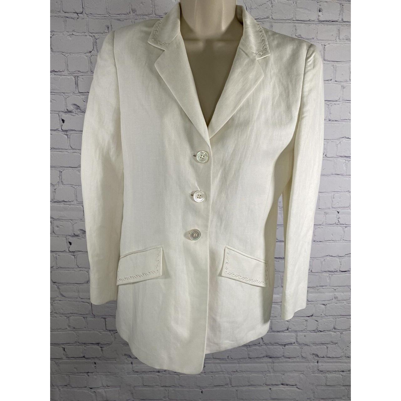 Liz Claiborne Petite Collection White Linen Blend 3. Depop