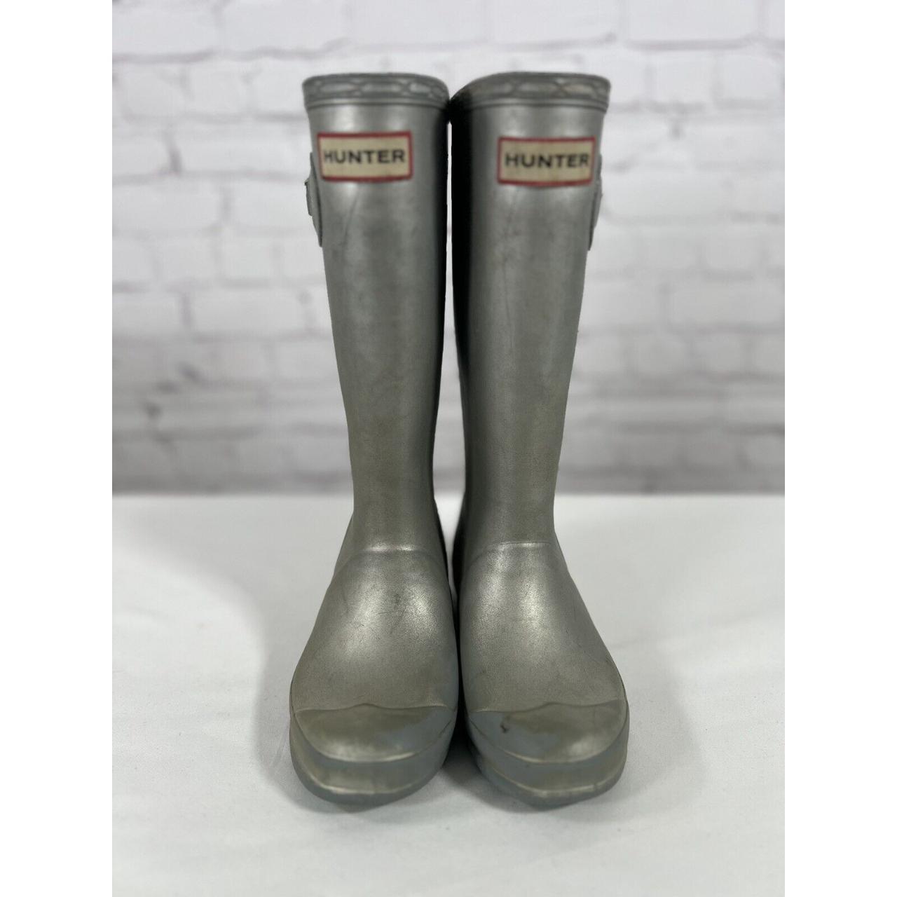 Tall gray hunter rain boots on sale