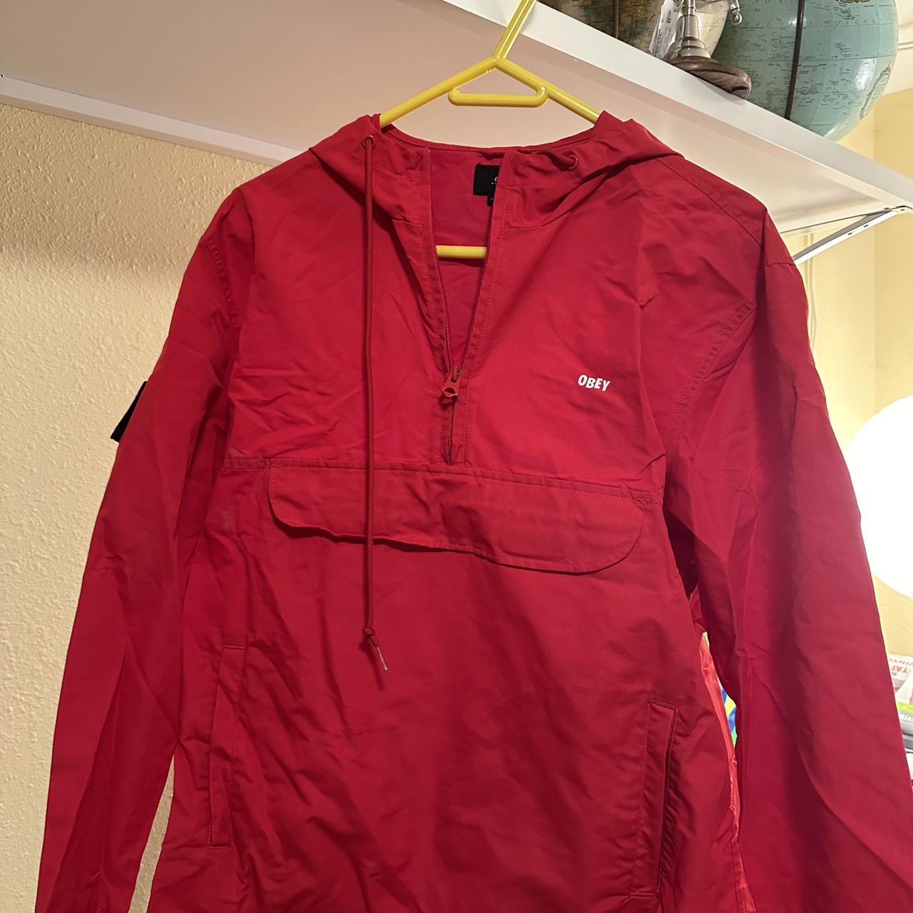 Obey red windbreaker hotsell