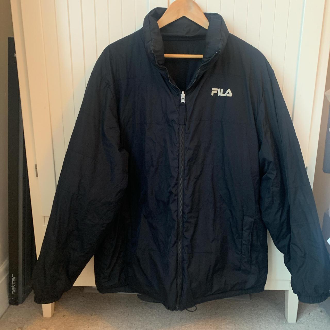 Fila black puffer jacket. Reversible so can wear. Depop