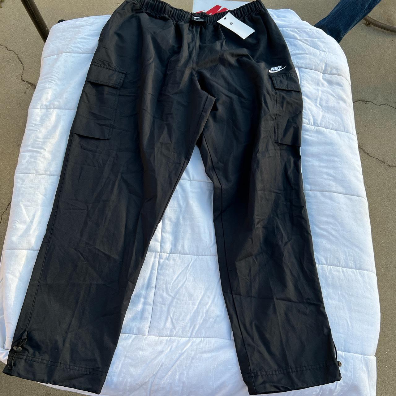 Men Nike cargo track pants Black with elastic... Depop