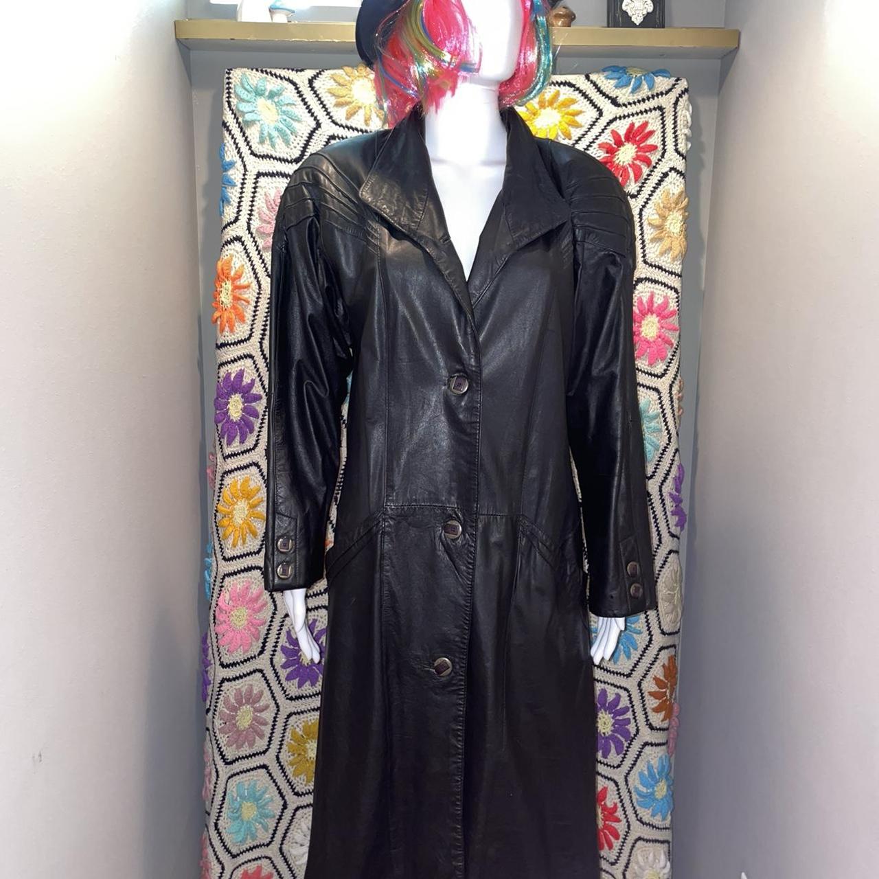 80’s Vintage Genuine Leather Trench Coat by the... Depop