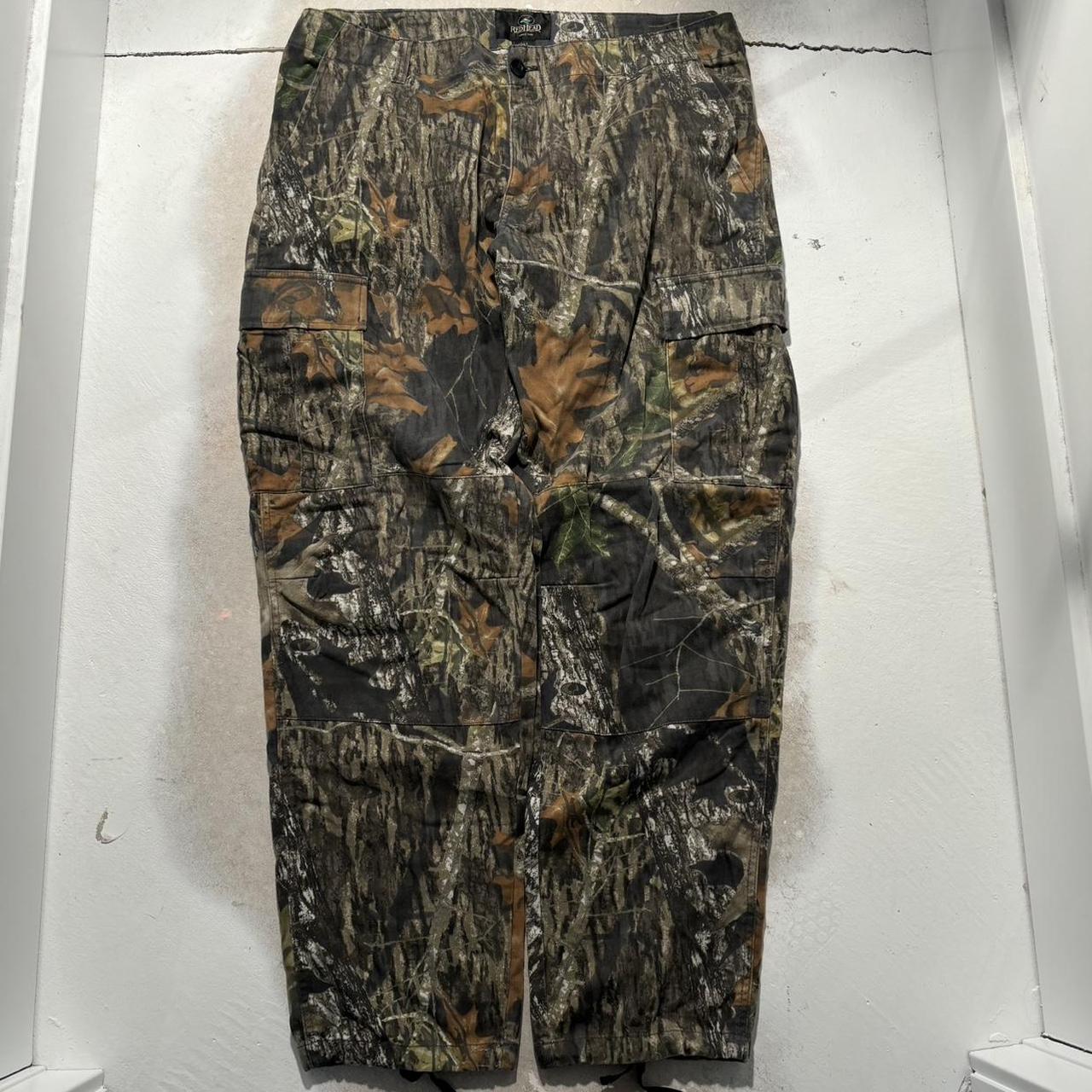 vintage mossy oak camo cargo double knee pants size... - Depop