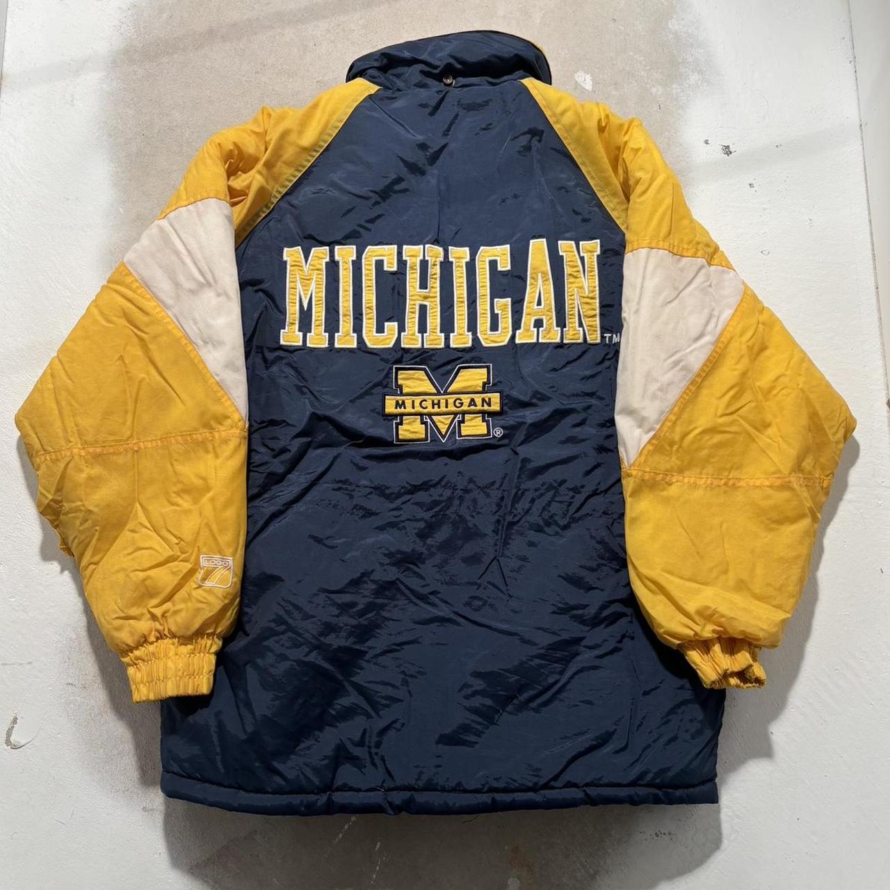 vintage logo 7 university of michigan jacket fits a... - Depop