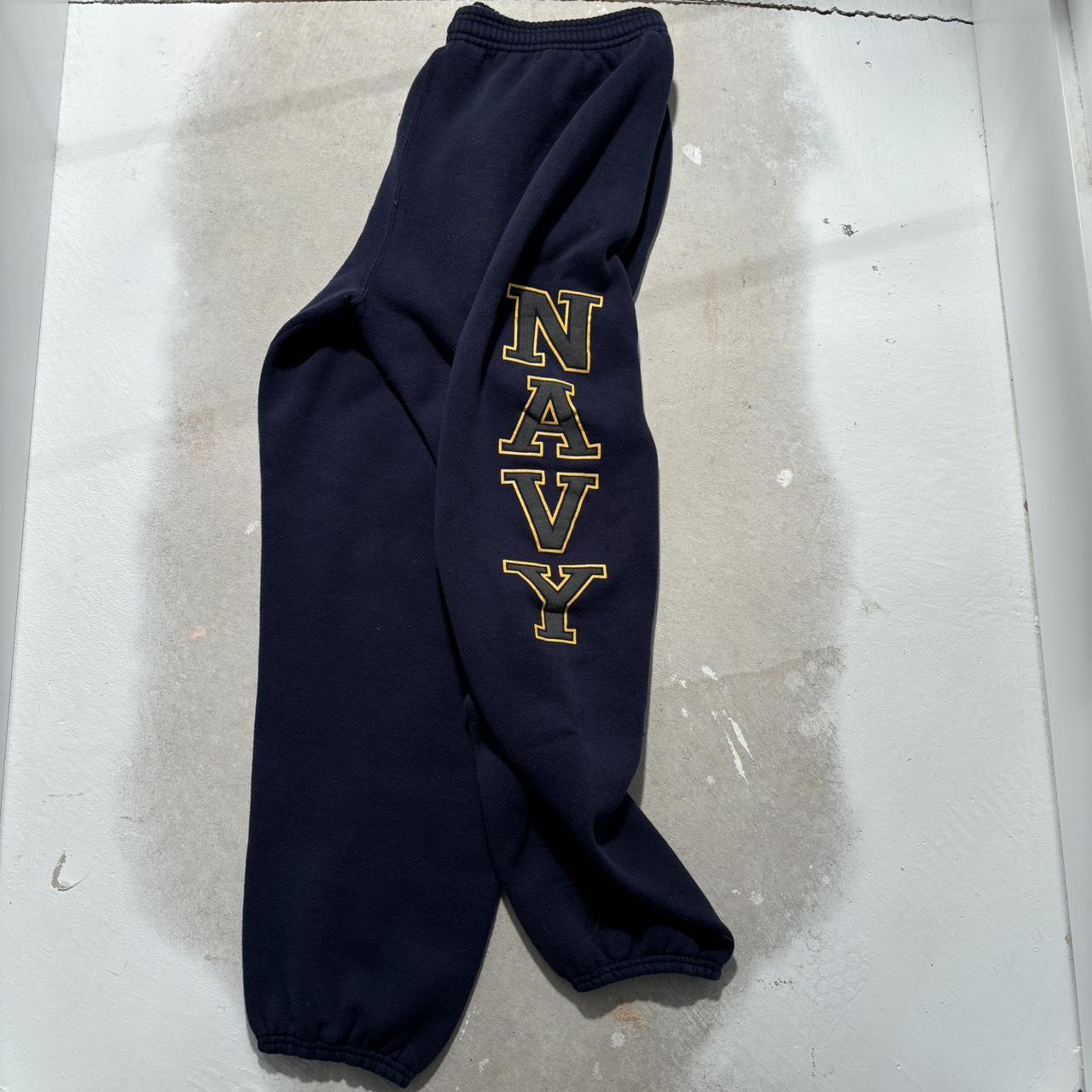 vintage 90s navy sweatpants some very small dots,... - Depop