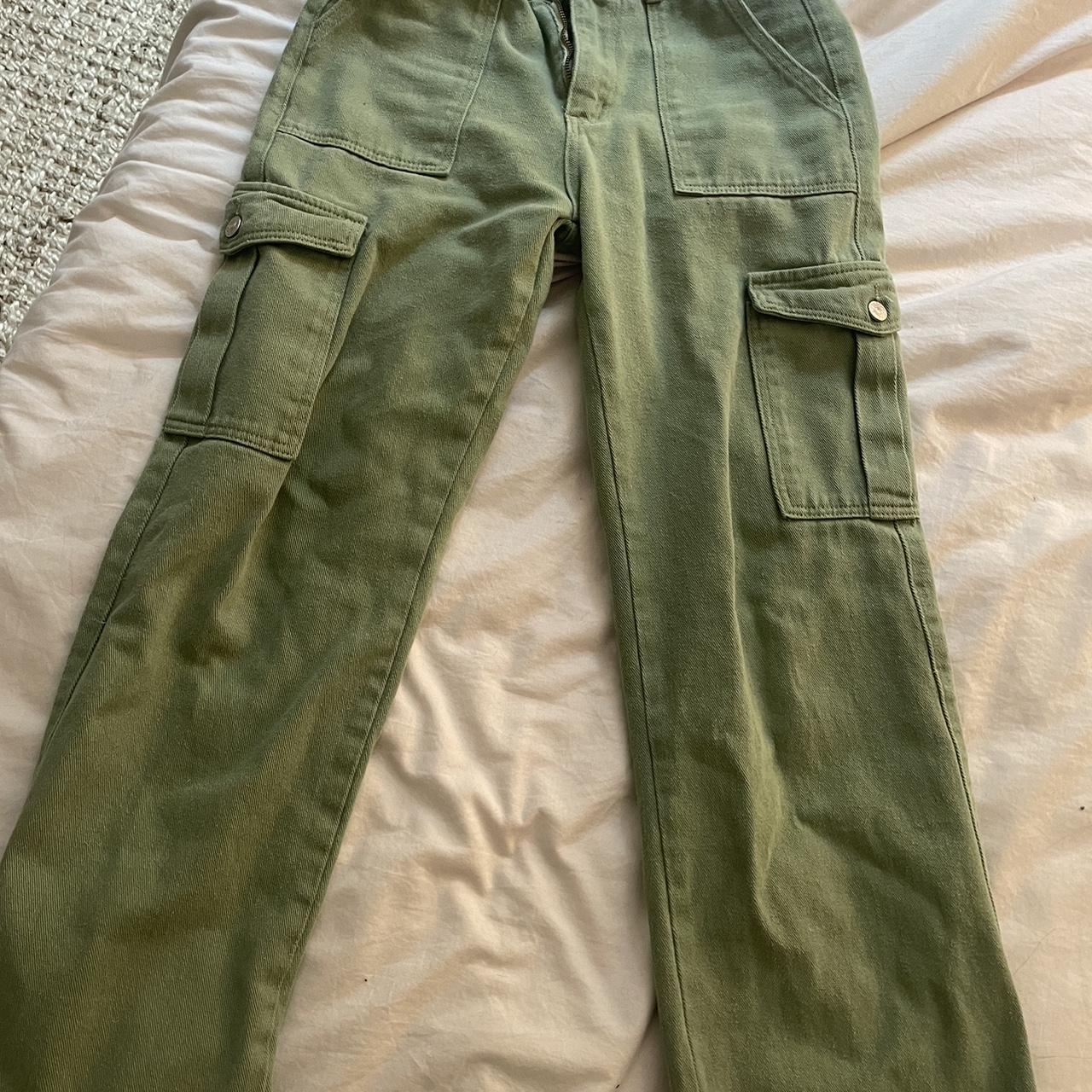 Army green cargo jeans. Perfect condition! Size small. - Depop