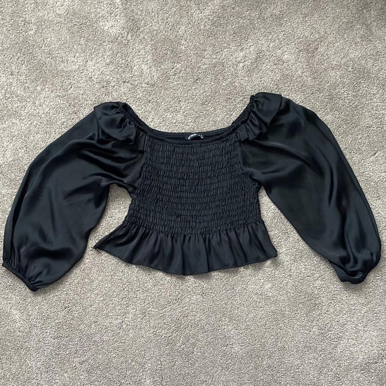 AMBAR Black Cropped Top Off the shoulder Cute for... - Depop