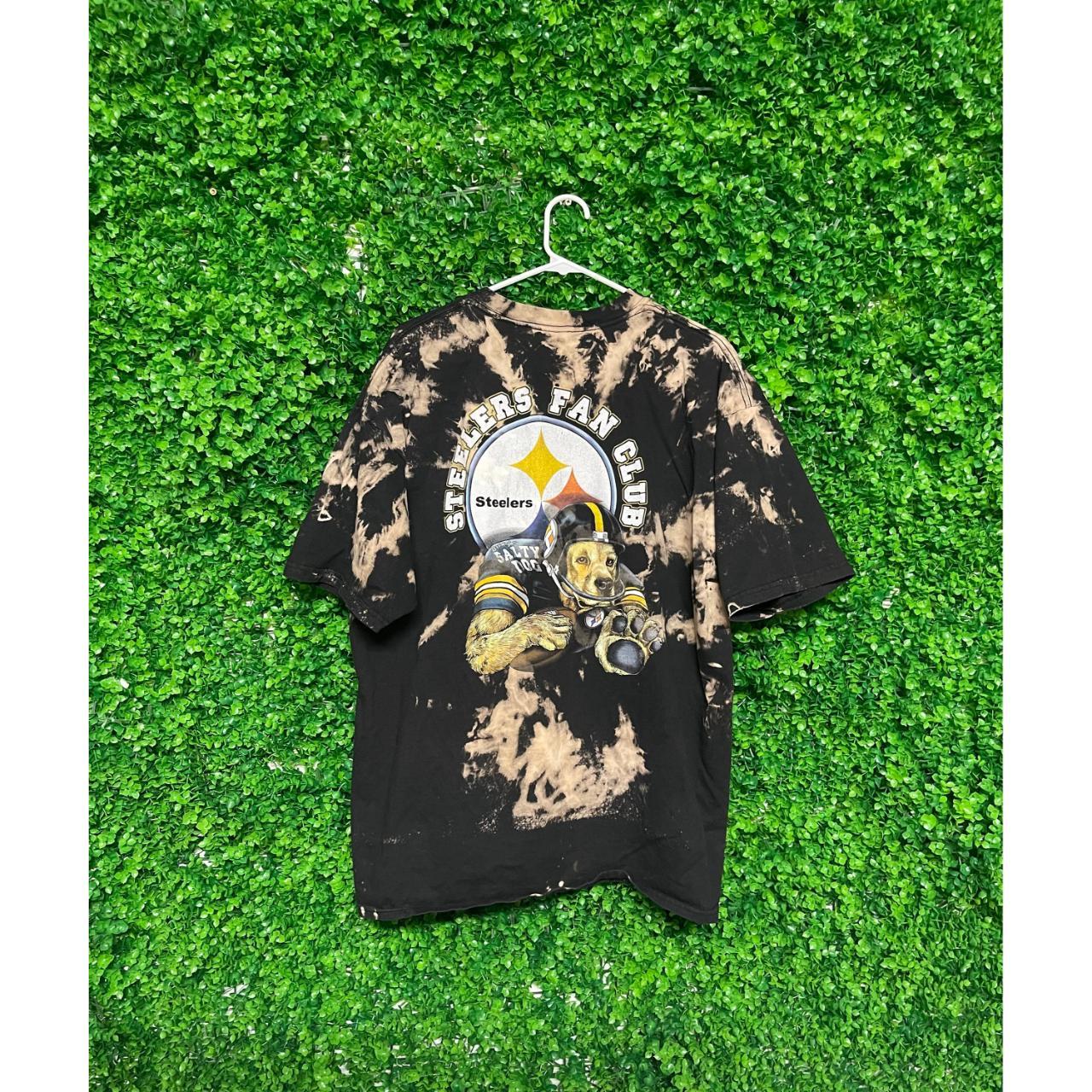 Vintage Acid Wash Pittsburgh Steelers Dog T-shirt - - Depop