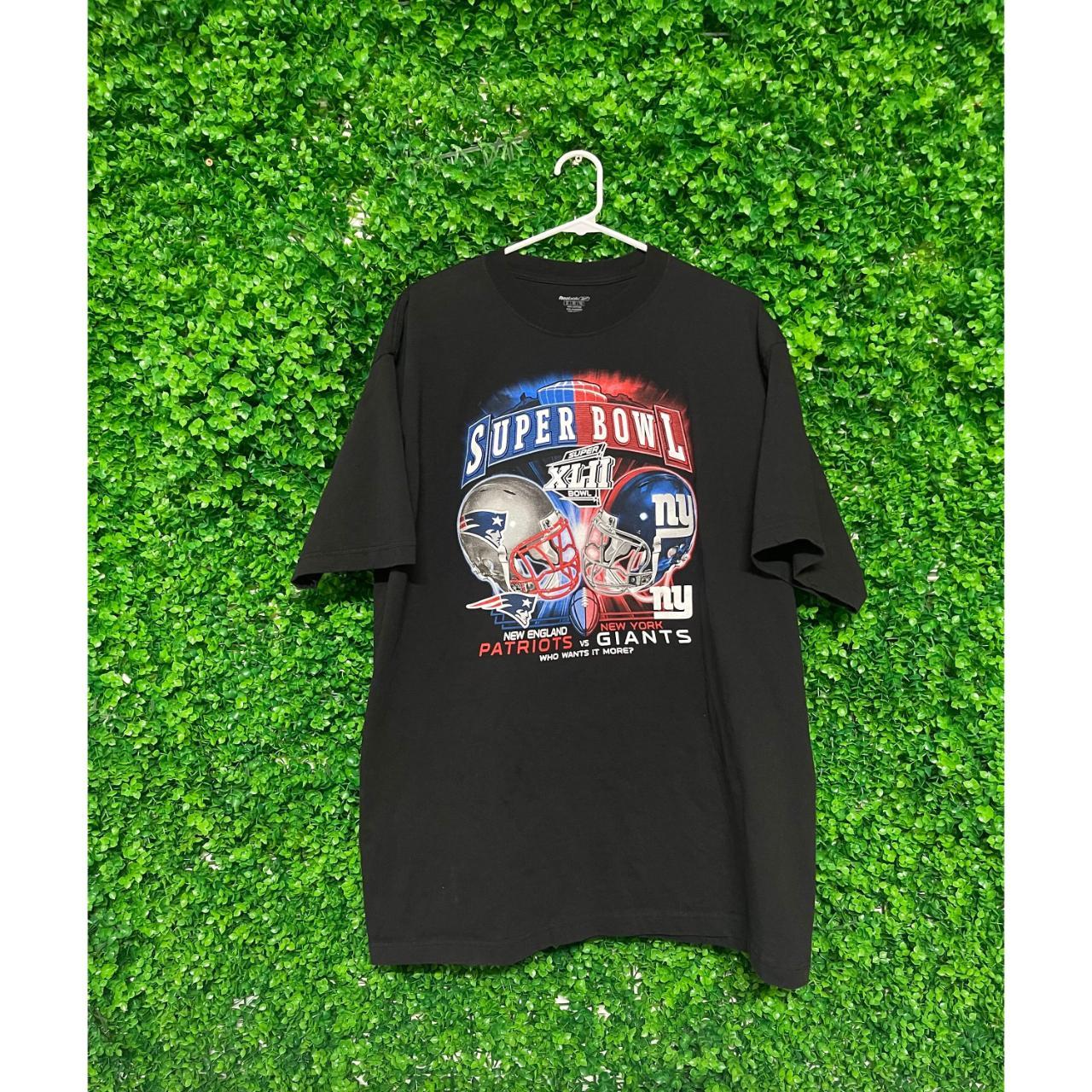 SUPER BOWL XLII PATRIOTS vs. GIANTS VINTAGE T SHIRT XL