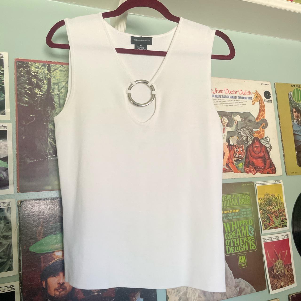 Cable & Gauge/white shirt with sliver... Depop