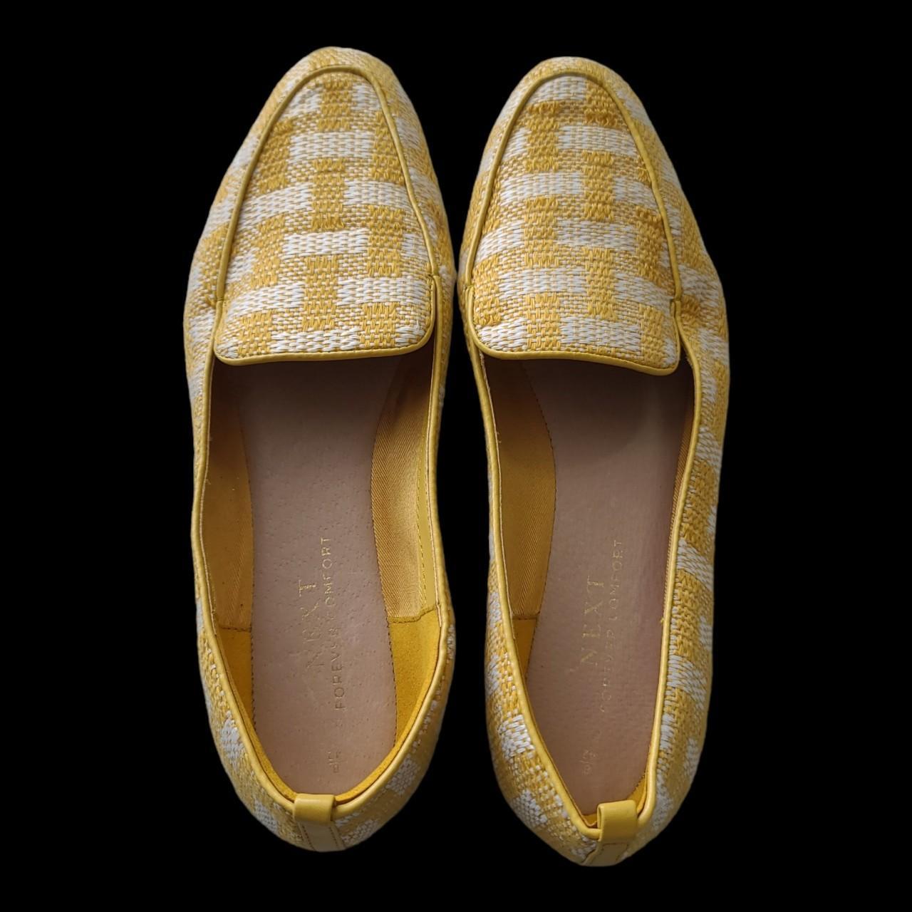 Next Women's White and Yellow Loafers