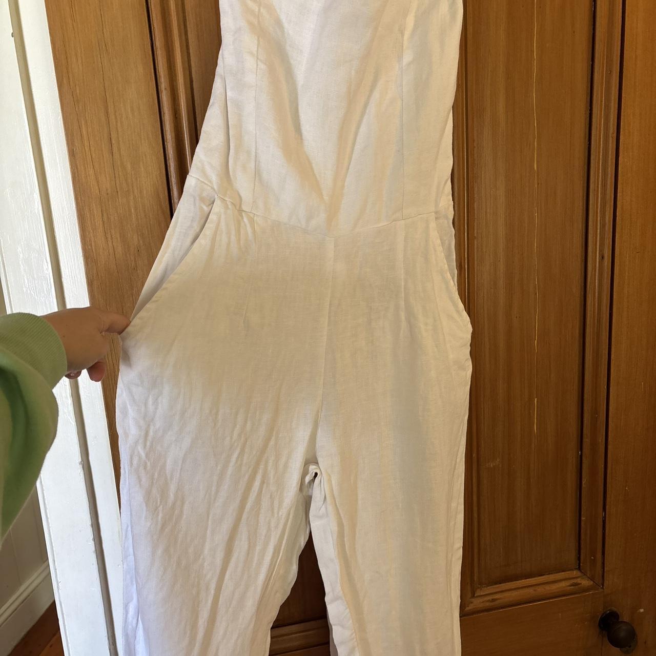 SIR The Label White linen jumpsuit US Size Depop