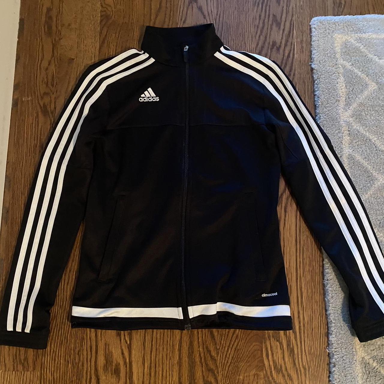 Adidas Women's Black and White Jacket | Depop