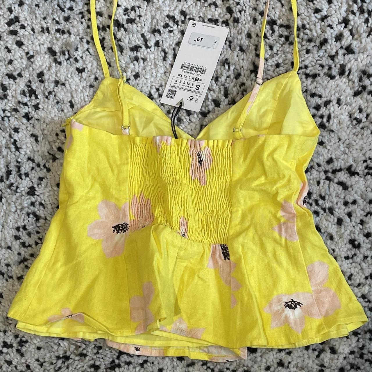 Zara Women's Yellow Croptop Depop
