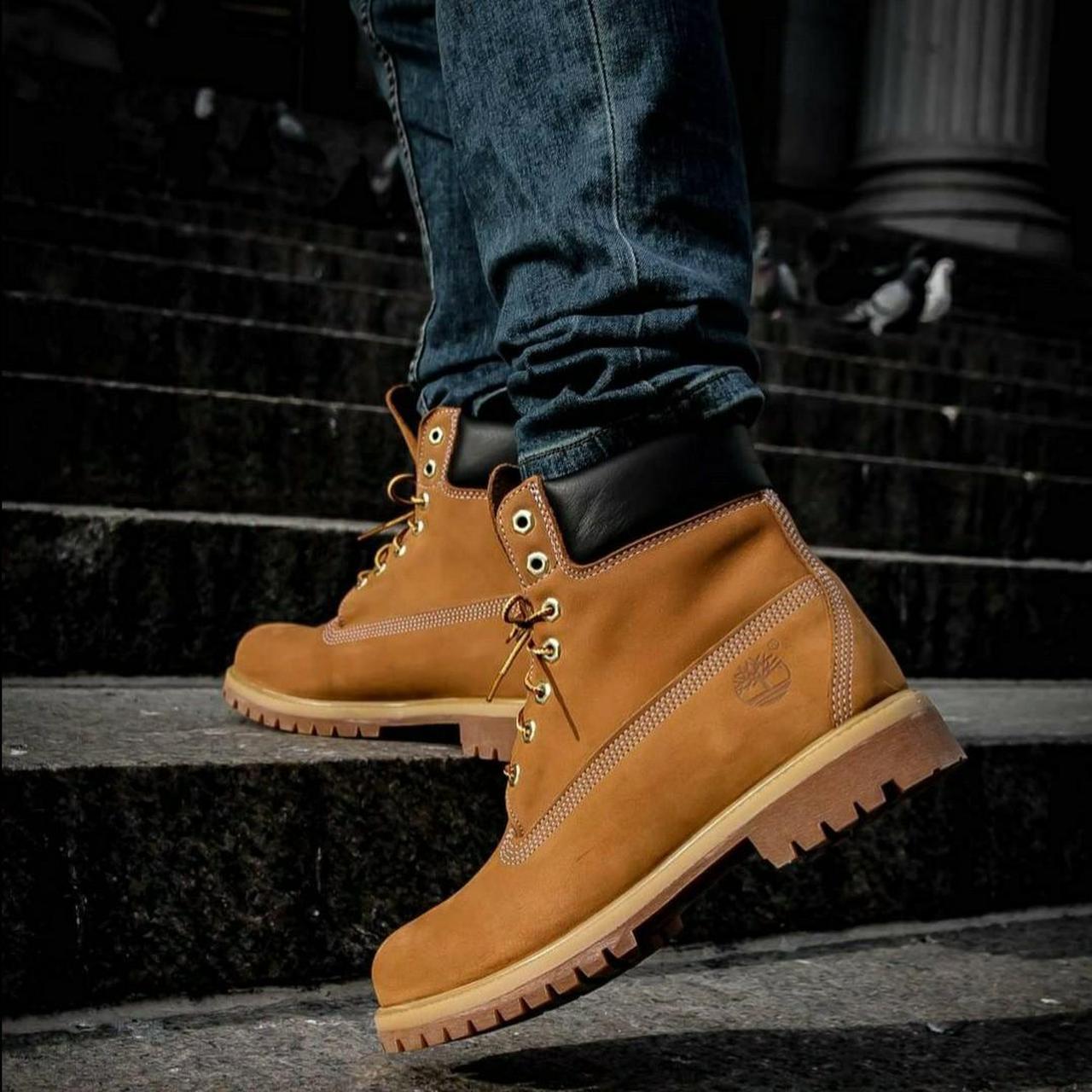 Timberland Men's Gold Boots | Depop