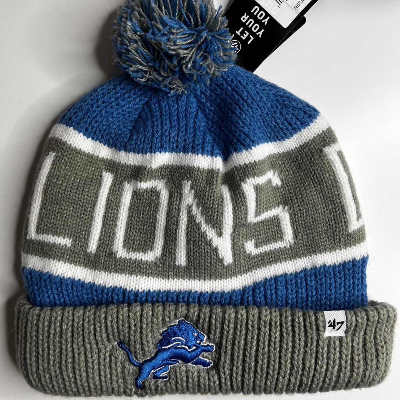 detroit lions knit hat