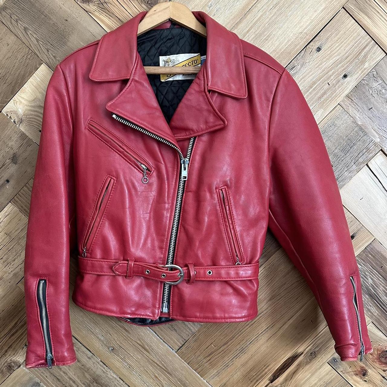 Schott NYC Perfecto 116W 1988 Red Leather Motorcycle | Depop