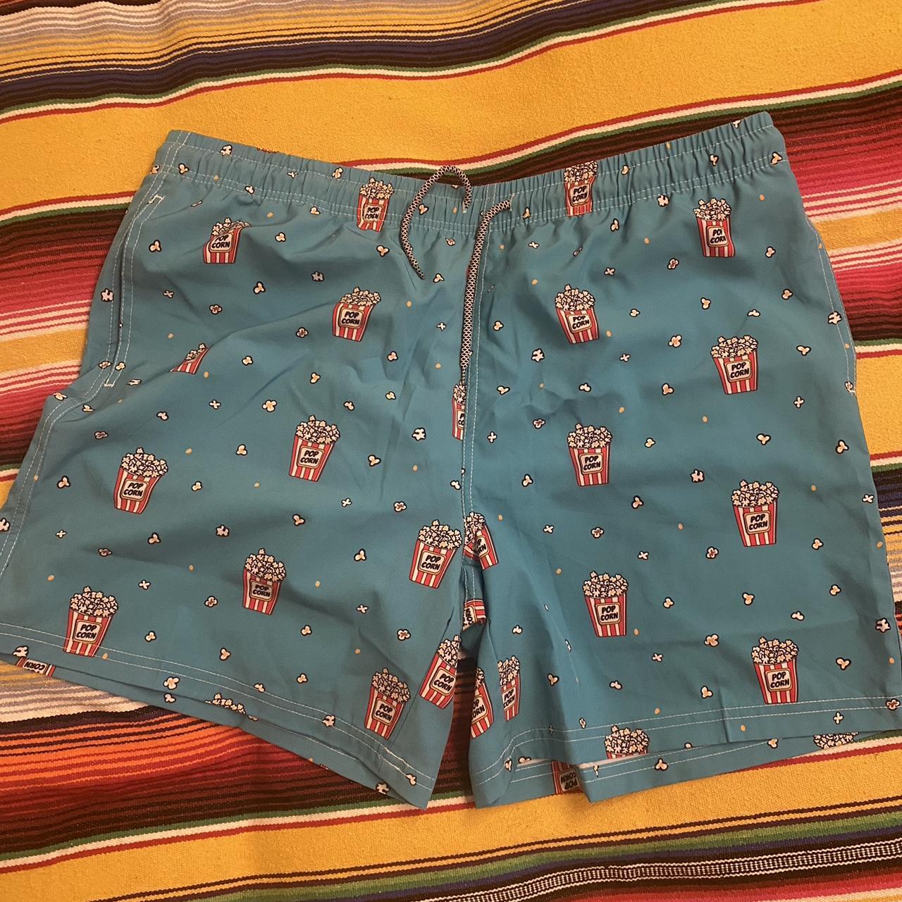 Men's Blue and Red Swimsuitonepiece Depop