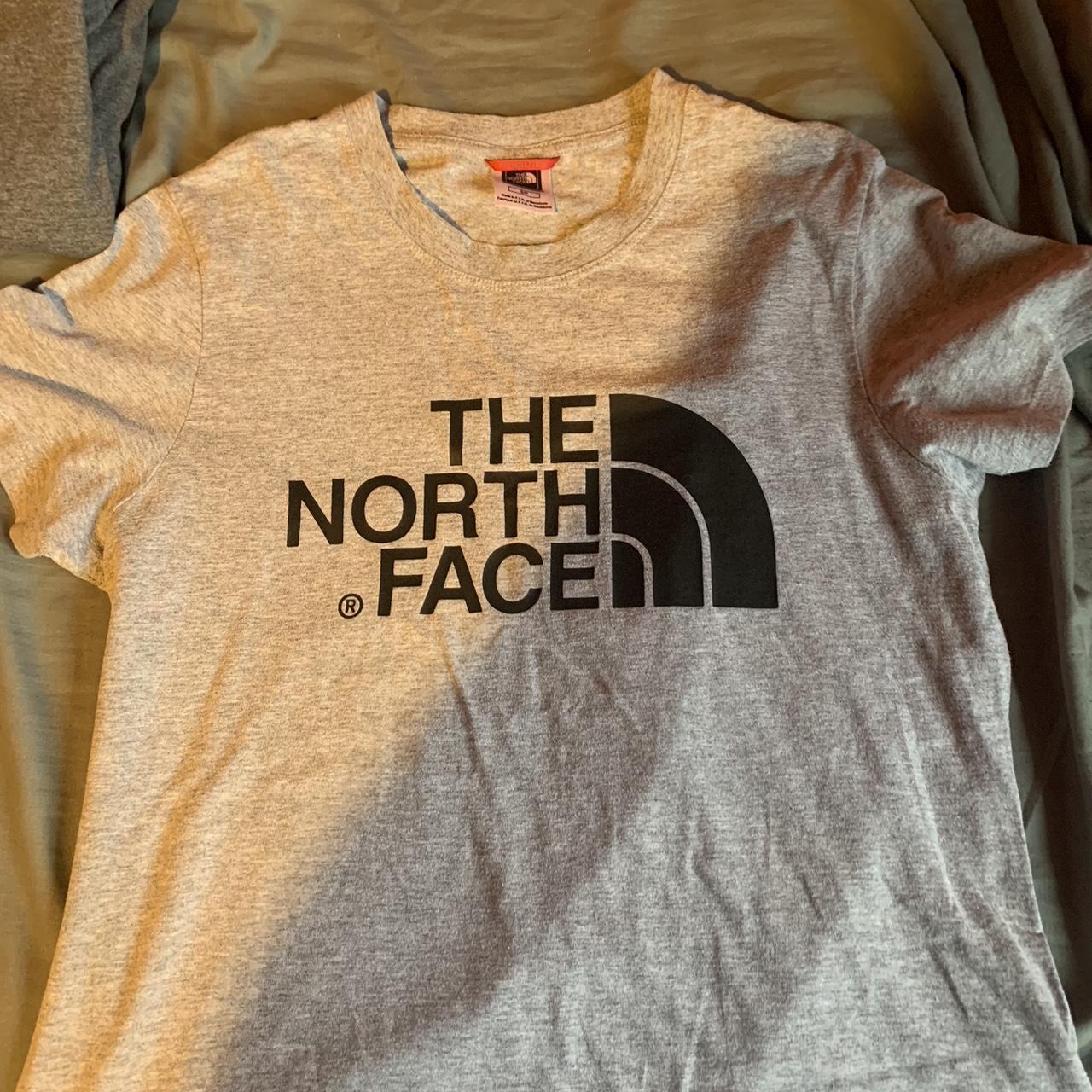 Northface t shirt in grey size small great... - Depop