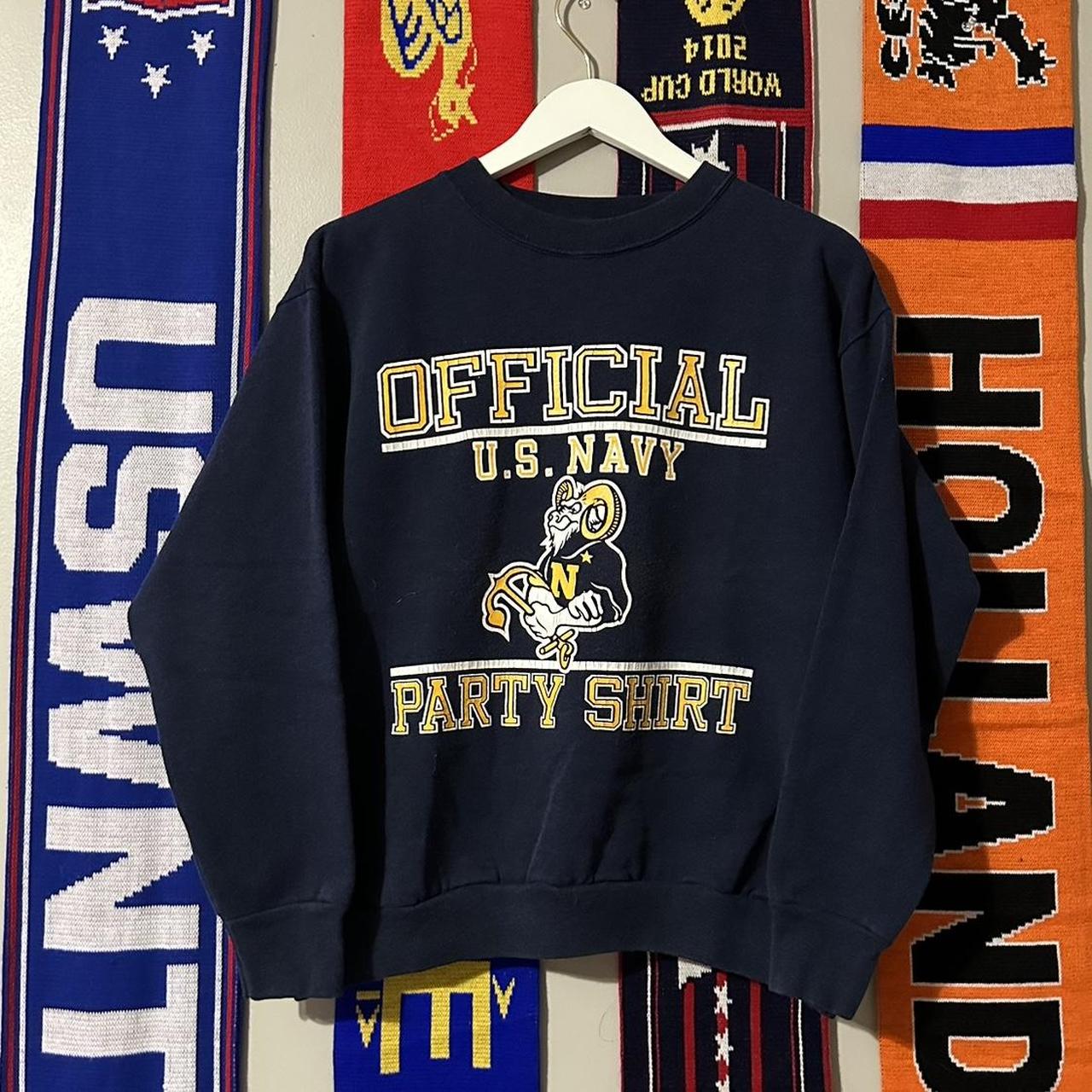 Vintage Navy Military Crewneck Sweater “Official... - Depop