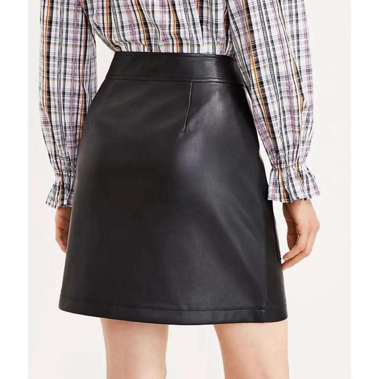 Loft black faux leather skirt size 12 nwot