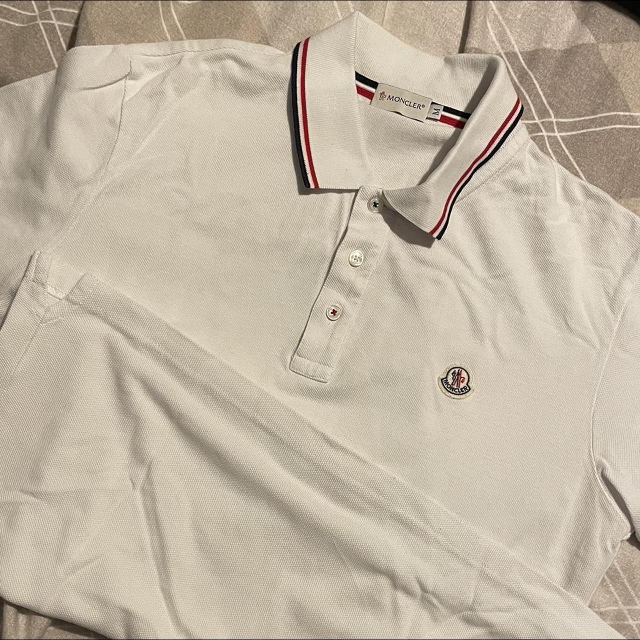 Moncler Men's White Polo-shirts | Depop