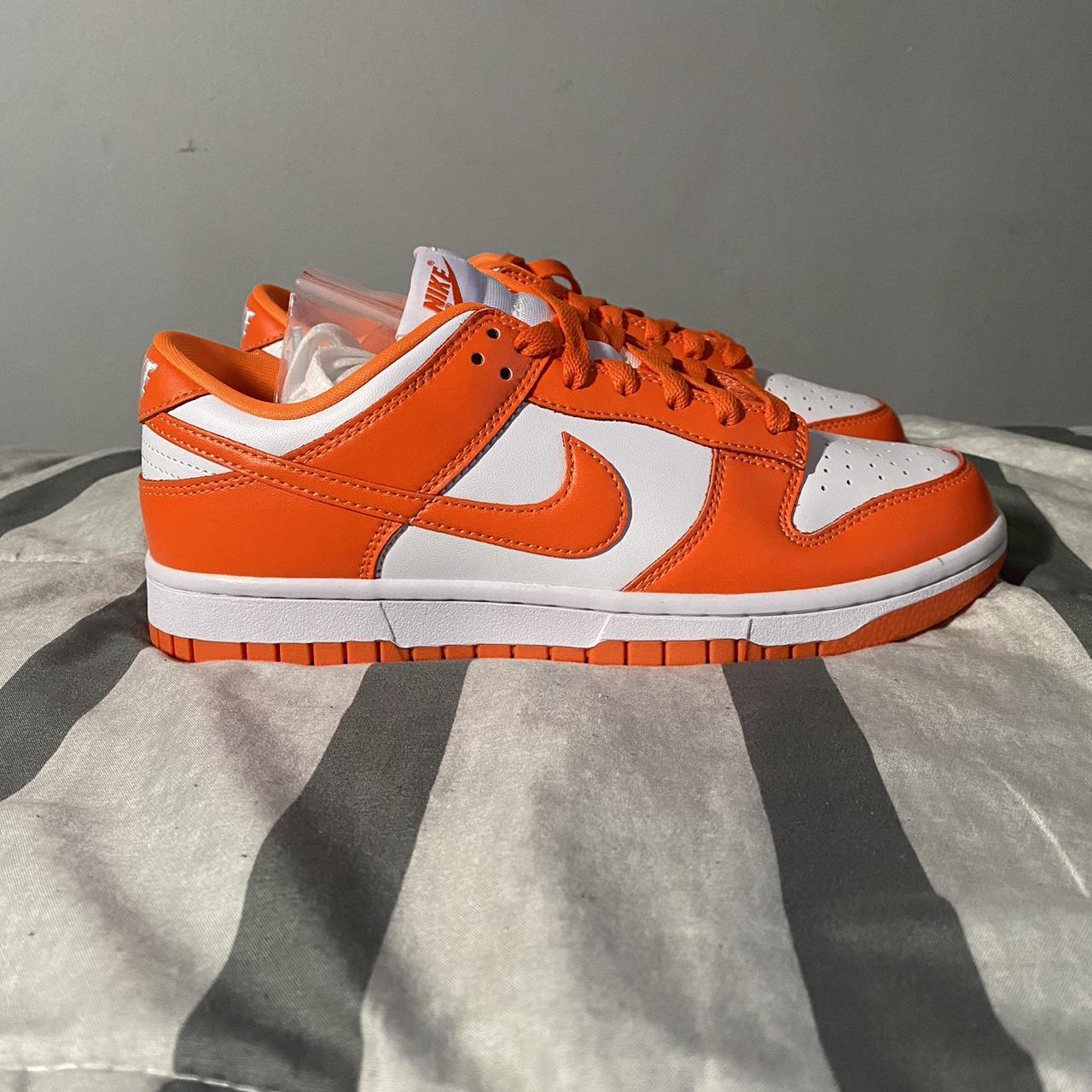 Nike Men's Orange and White Trainers | Depop