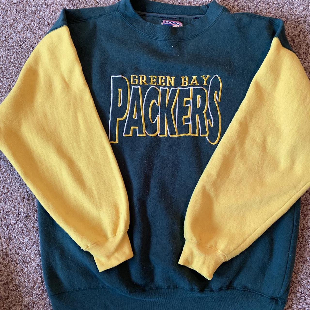 Vintage Logo 7 Green Bay Packers Crewneck Sweatshirt