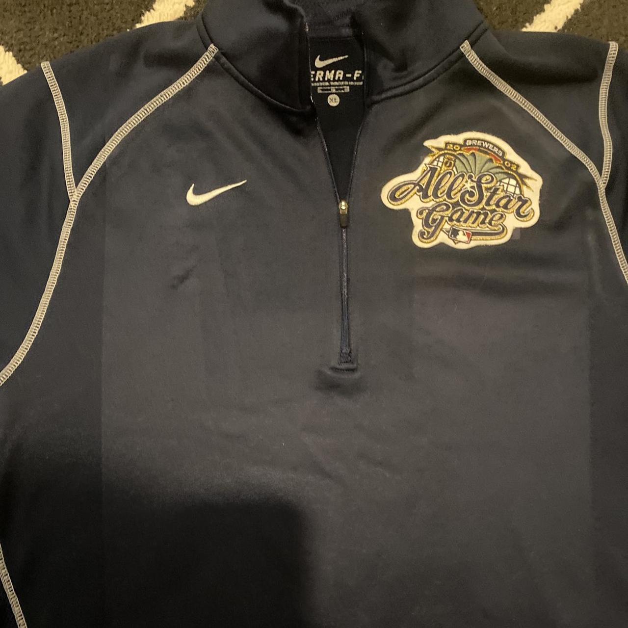 Vintage RARE 2002 Milwaukee Brewers All Star Game Nike Center Check  Pullover XL